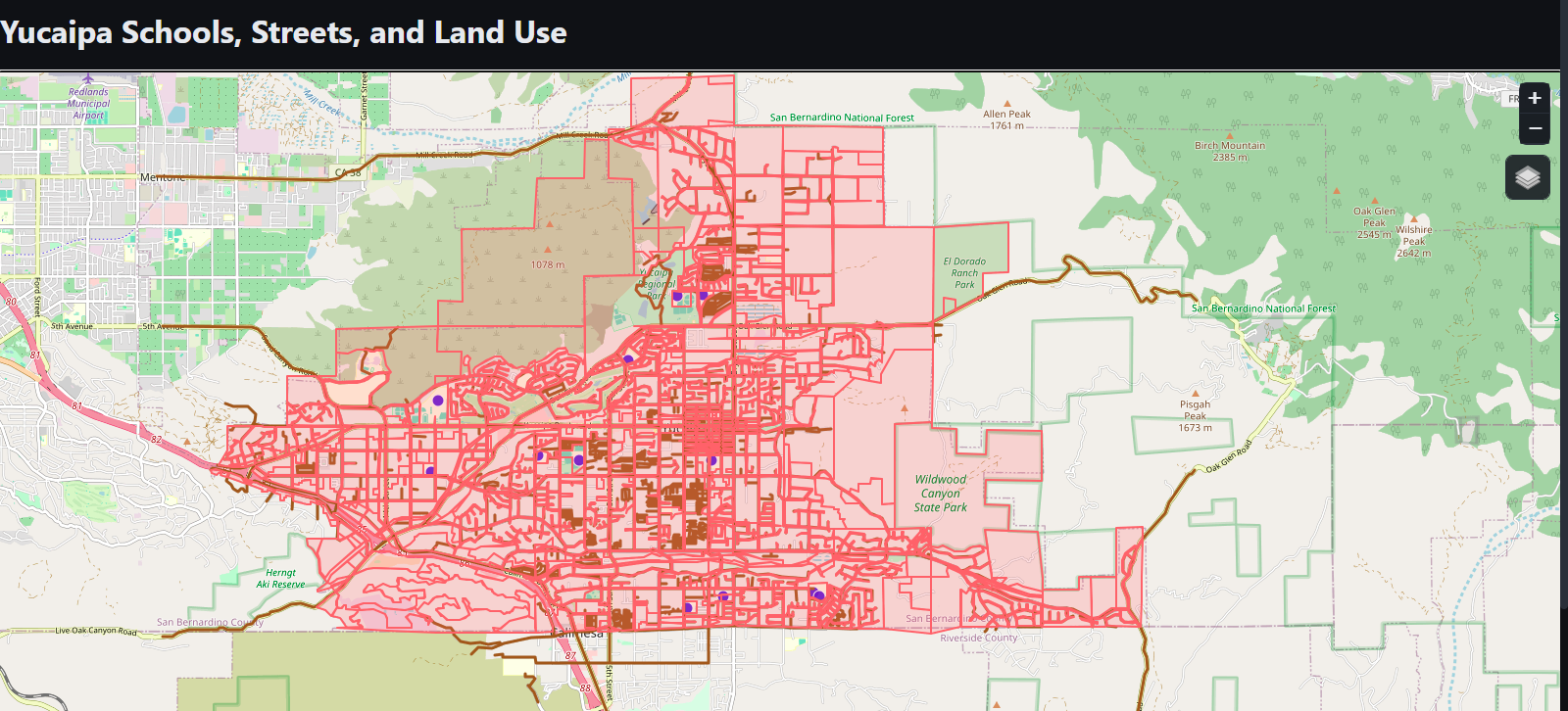 Map of Yucaipa